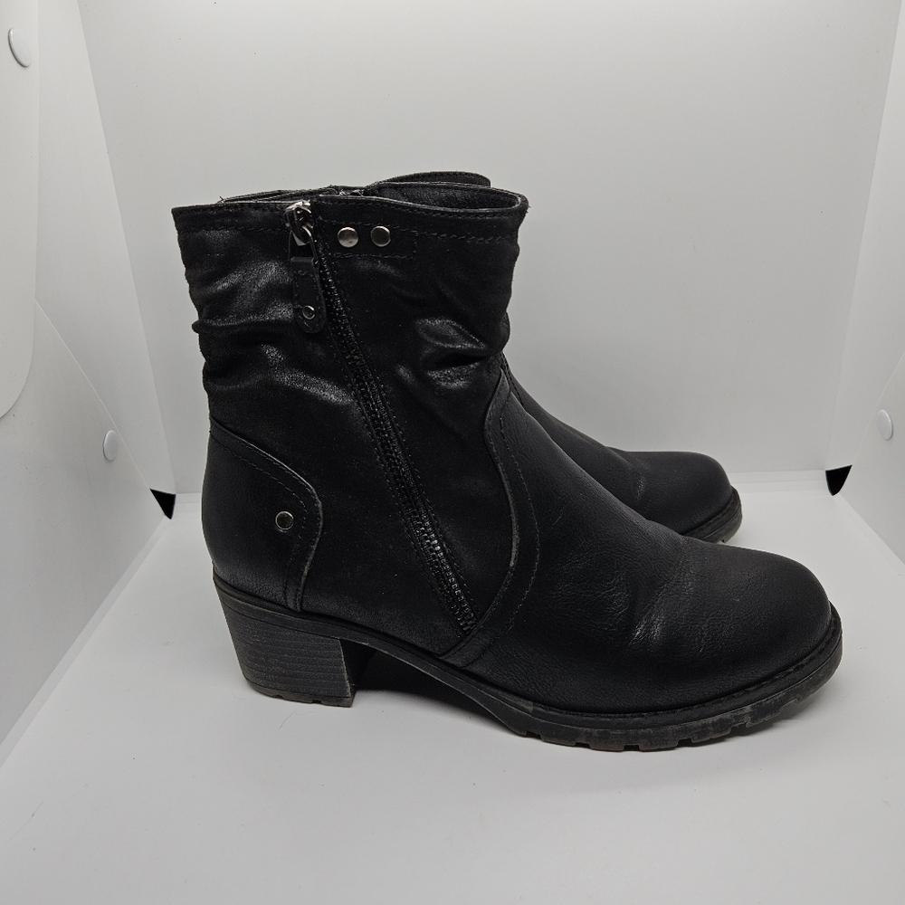 Patrizia Spring Step Blanch black faux leather ankle boots EU 39 US 8.5